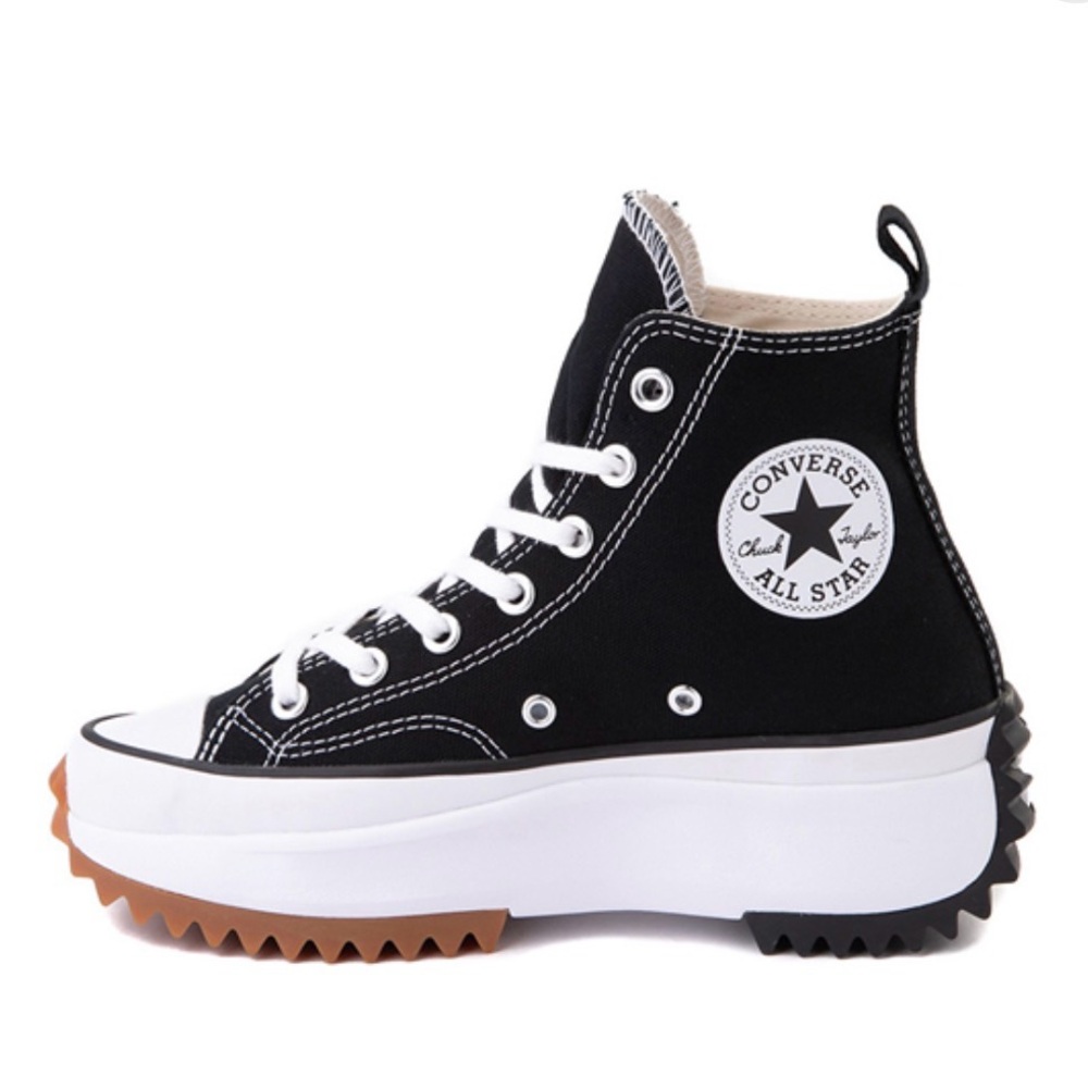 Converse Run Star hike Black and White Platform Sneakers